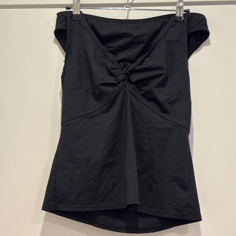 Tommy Bahama Black Twist Front Tankini Two Piece Swimsuit Set Womens Large